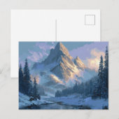 Besneeuwde Berg Briefkaart (Voorkant / Achterkant)