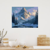 Besneeuwde Berg Poster (Keuken)
