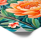 Besneeuwde berg Serene meer Bloem Poster (Hoek)
