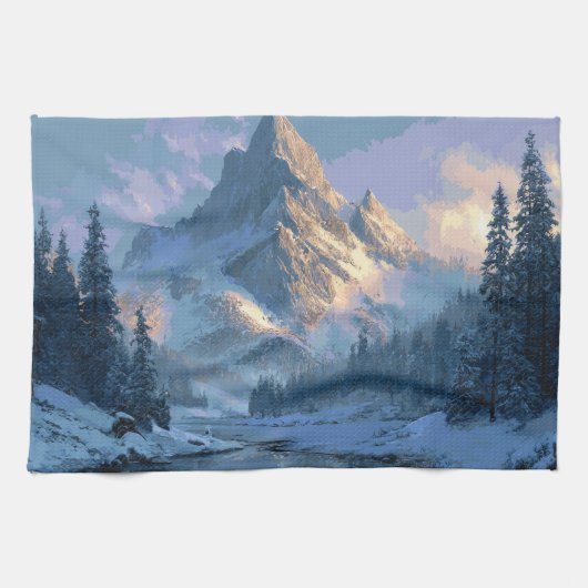 Besneeuwde Berg Theedoek (Horizontaal)