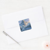 Besneeuwde Berg Vierkante Sticker (Envelop)