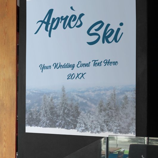 Besneeuwde bergbos Après-Ski-huwelijksfeest Poster