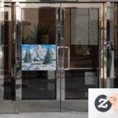 Besneeuwde Bergen Raamsticker (Kantoordeur)