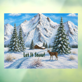 Besneeuwde Bergen Raamsticker