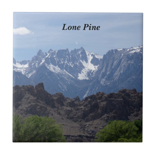 Besneeuwde bergen van Lone Pine Tegeltje (Voorkant)