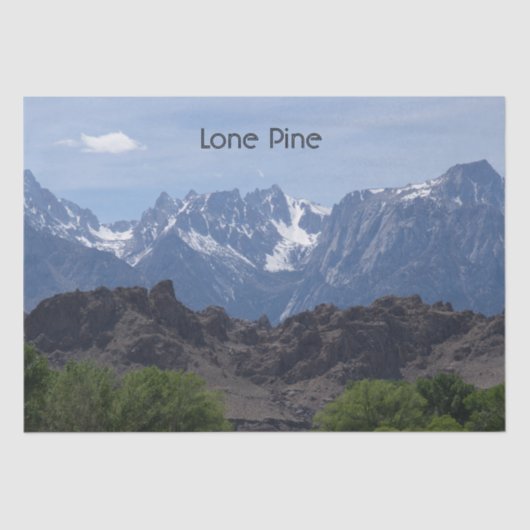 Besneeuwde bergen van Lone Pine   Tissuepapier (Voorkant)