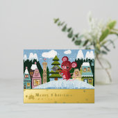 besneeuwde bergmuis Folie Holiday Post Kaart C (Staand Voorkant)