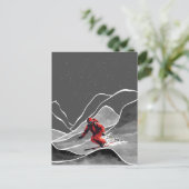 besneeuwde bergsport briefkaart (Staand voorkant)