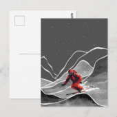 besneeuwde bergsport briefkaart (Voorkant / Achterkant)