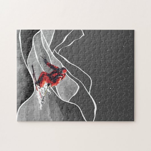 besneeuwde bergsport legpuzzel (Horizontaal)