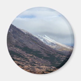 Besneeuwde Bergvallei Natuur Scene Magneet
