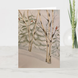 Besneeuwde berken bomen notecard notitiekaartje