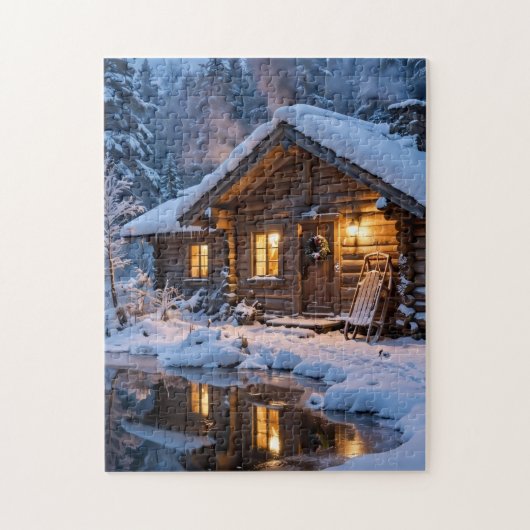 Besneeuwde Blokhut Legpuzzel (Verticaal)