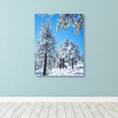 Besneeuwde bomen in de Laguna Mountains Canvas Afdruk (Insitu (Houten vloer))