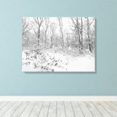 Besneeuwde bomen in de Poconos Canvas Afdruk (Insitu (Houten vloer))