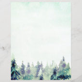 Besneeuwde bomen winter Kerststationery papier (Voorkant)