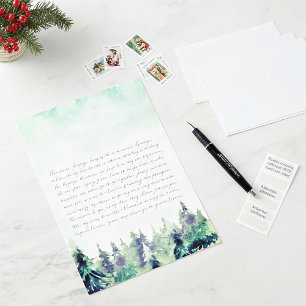 Besneeuwde bomen winter Kerststationery papier