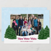 Besneeuwde bomen winters landschap kerstkaart (Voorkant / Achterkant)