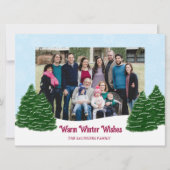 Besneeuwde bomen winters landschap kerstkaart (Voorkant)