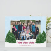 Besneeuwde bomen winters landschap kerstkaart (Staand voorkant)