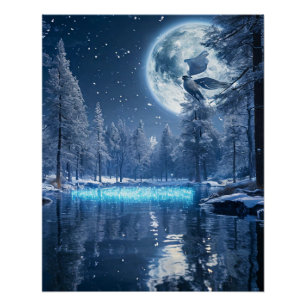 Besneeuwde Bos Muur Kunst   Knus Winter Natuur Lan Perfect Poster