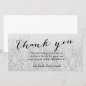 Besneeuwde bos na rouwbetuiging dank je bedankkaart (Voorkant / Achterkant)