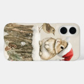 Besneeuwde bos winter bos kerst konijn vogel Case-Mate iPhone case (Achterkant (horizontaal))