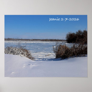 Besneeuwde Delaware Rivier Poster