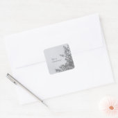Besneeuwde den, Scandinavische Kerstsfeer Vierkante Sticker (Envelop)