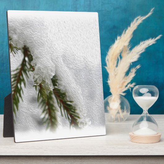 Besneeuwde dennen fotoplaat (Zijkant)