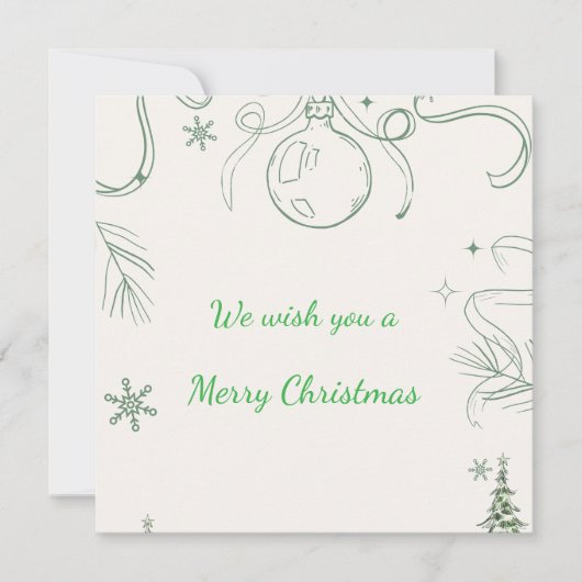 Besneeuwde dennen & vrede kaart (Voorkant)