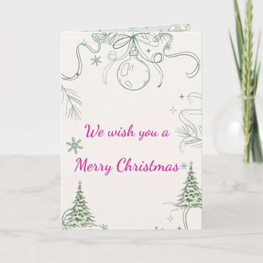 Besneeuwde Dennen & Vrede Kaart (Voorkant)