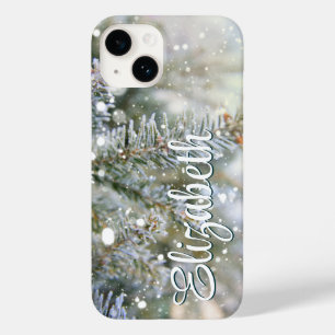 Besneeuwde dennenwinter Case-Mate iPhone 14 hoesje