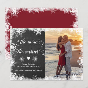 Besneeuwde foto Kerstmis zwangerschap aankondiging