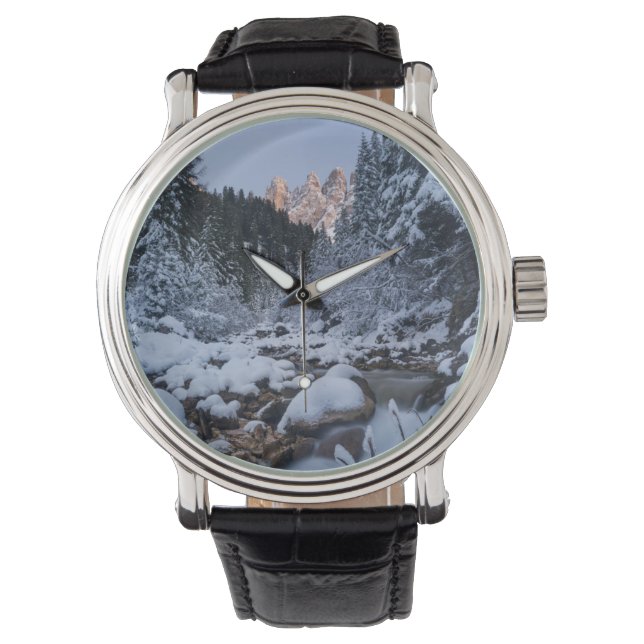 Besneeuwde Geisler Bergketen Horloge (Voorkant)