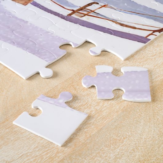 besneeuwde heuvel | Waterverf Winter Legpuzzel (Zijkant)