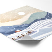 Besneeuwde Heuvelhelling | Waterverf Winter Poster (Hoek)