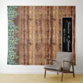 Besneeuwde hout- en bosbruiloftsfotobehang wandkleed (In Situ (horizontaal))