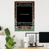 Besneeuwde houten & bosland anniversarium foto pro poster (Thuiskantoor)