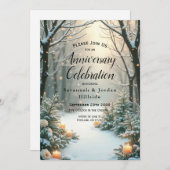 Besneeuwde Kaarsverlichte Bevroren Coniferen Kaart (Voorkant / Achterkant)