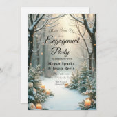 Besneeuwde Kaarsverlichte Bevroren Coniferen Kaart (Voorkant / Achterkant)