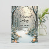 Besneeuwde Kaarsverlichte Bevroren Groene Conifere Kaart (Staand voorkant)