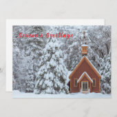Besneeuwde kapel in winterlandschap feestdagenkaart (Voorkant / Achterkant)