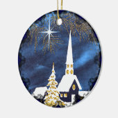 Besneeuwde Kerk Vintage Kerst Ornament (Links)