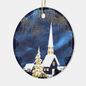 Besneeuwde Kerk Vintage Kerst Ornament (Links)