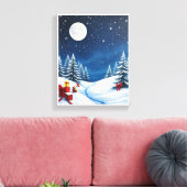 Besneeuwde Kerst Winter Wonderland Canvas Afdruk (Insitu (Woonkamer))