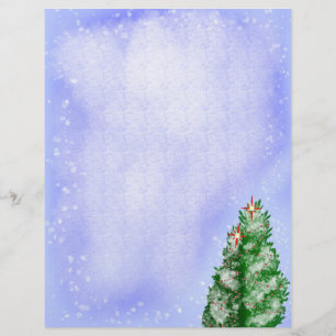 Besneeuwde Kerstbomen Briefhoofd