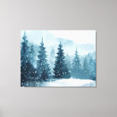 Besneeuwde Kerstbomen  Canvas Afdruk (Voorkant)