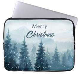 Besneeuwde Kerstbomen  Laptop Sleeve