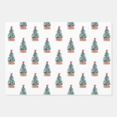 Besneeuwde Kerstboom Inpakpapier Vel (Voorkant)